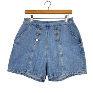 Vintage 90s Zana Di HIGH RISE SAILOR Women's Denim Jean Shorts 9/10